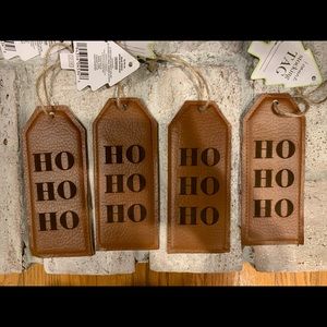 Faux leather stocking tags